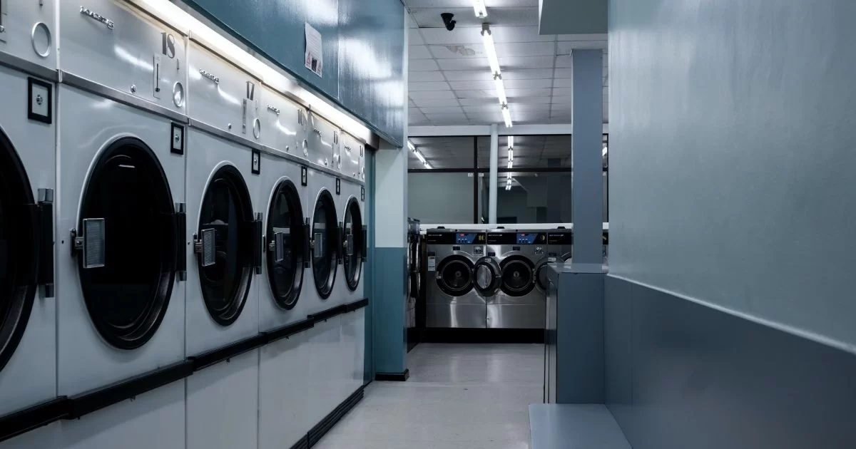 internal look of a coin laundry shop